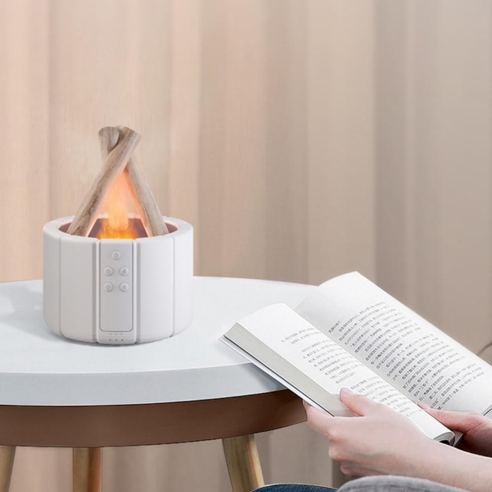 3D Flame Aroma Diffuser – Ultrasonic Cool Mist Humidifier & Essential Oil LED Lamp