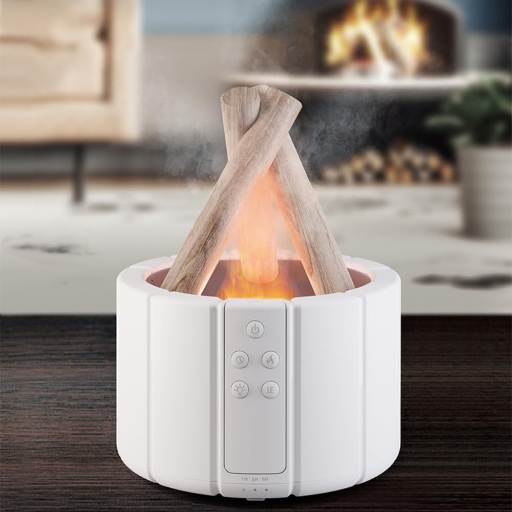 3D Flame Aroma Diffuser – Ultrasonic Cool Mist Humidifier & Essential Oil LED Lamp