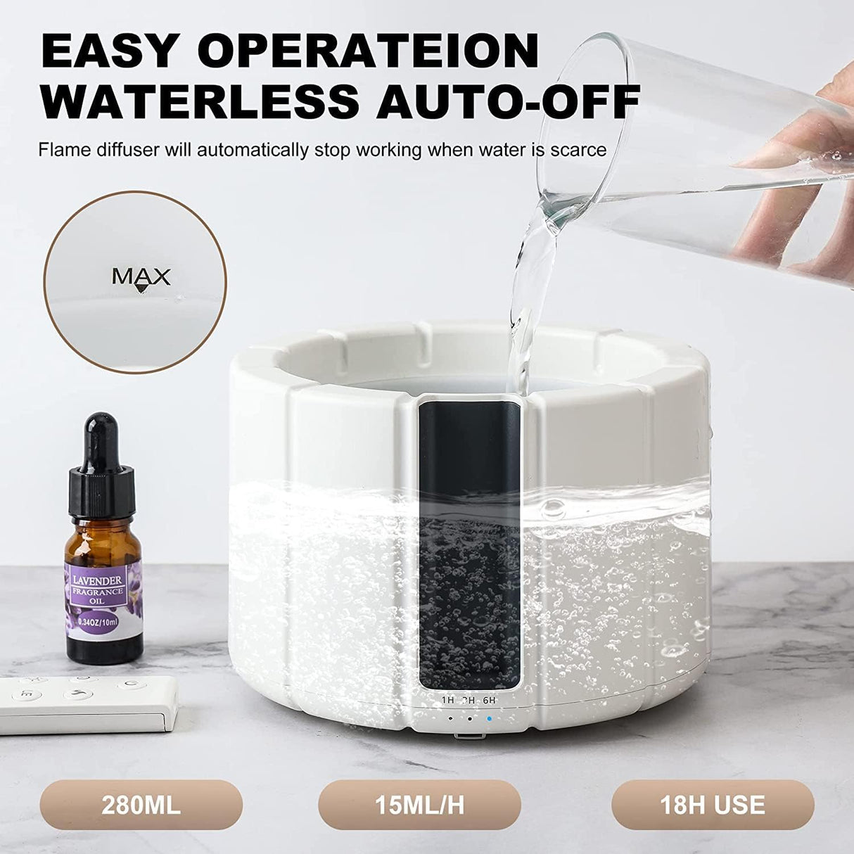 3D Flame Aroma Diffuser – Ultrasonic Cool Mist Humidifier & Essential Oil LED Lamp