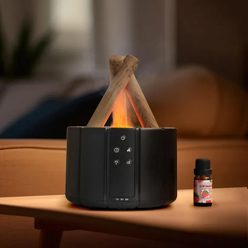 3D Flame Aroma Diffuser – Ultrasonic Cool Mist Humidifier & Essential Oil LED Lamp
