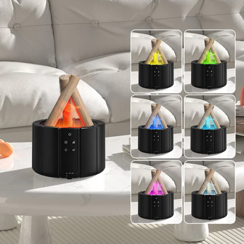 3D Flame Aroma Diffuser – Ultrasonic Cool Mist Humidifier & Essential Oil LED Lamp