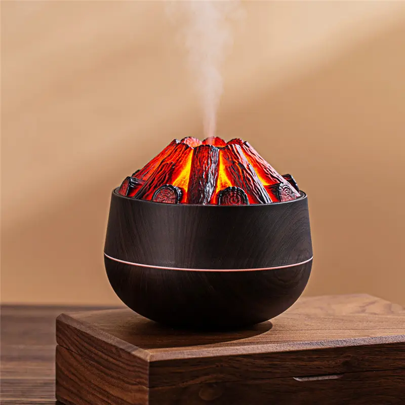 Charcoal Fire Air Humidifier & Aroma Diffuser β Mini Mist Sprayer with Night Light for Home