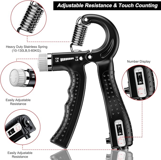 Build and Recover Muscles with Our 10–130 lb Adjustable Grippers Set