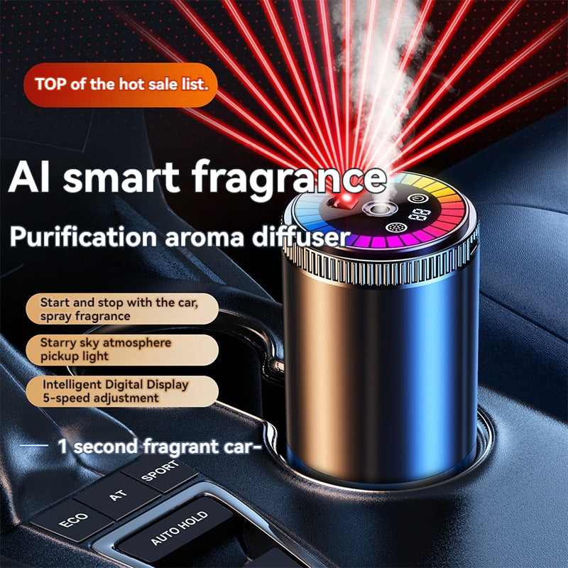 Smart Car Aroma Diffuser – Rechargeable, 5-Level Scent Control-Starry Light Design
