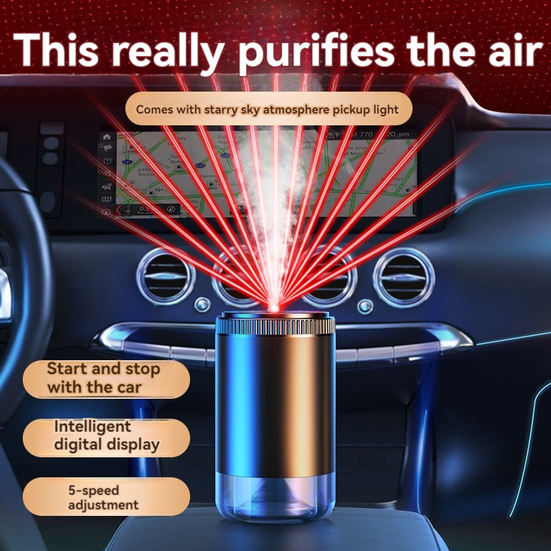 Smart Car Aroma Diffuser – Rechargeable, 5-Level Scent Control-Starry Light Design