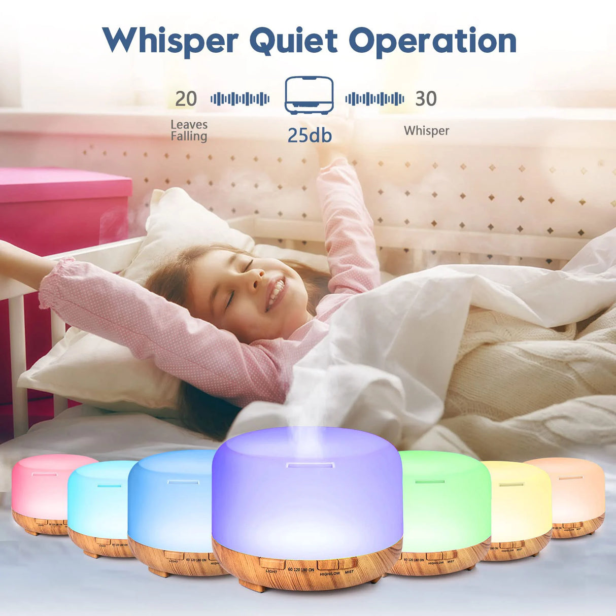 500ml Premium Essential Oil Diffuser – 5-in-1 Ultrasonic Aromatherapy Humidifier with Remote, Timer & Auto-Off