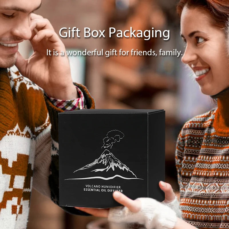 Volcano Flame Diffuser β 130ml Aromatherapy Essential Oil Diffuser with Realistic Firelight Effect