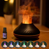 Volcano Flame Diffuser – 130ml Aromatherapy Essential Oil Diffuser with Realistic Firelight Effect