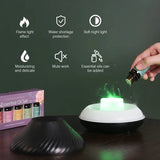 Volcano Flame Diffuser – 130ml Aromatherapy Essential Oil Diffuser with Realistic Firelight Effect
