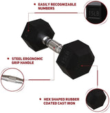 Rubber Coated Hex Dumbbell Set with Storage Rack High Quality Hand Weights