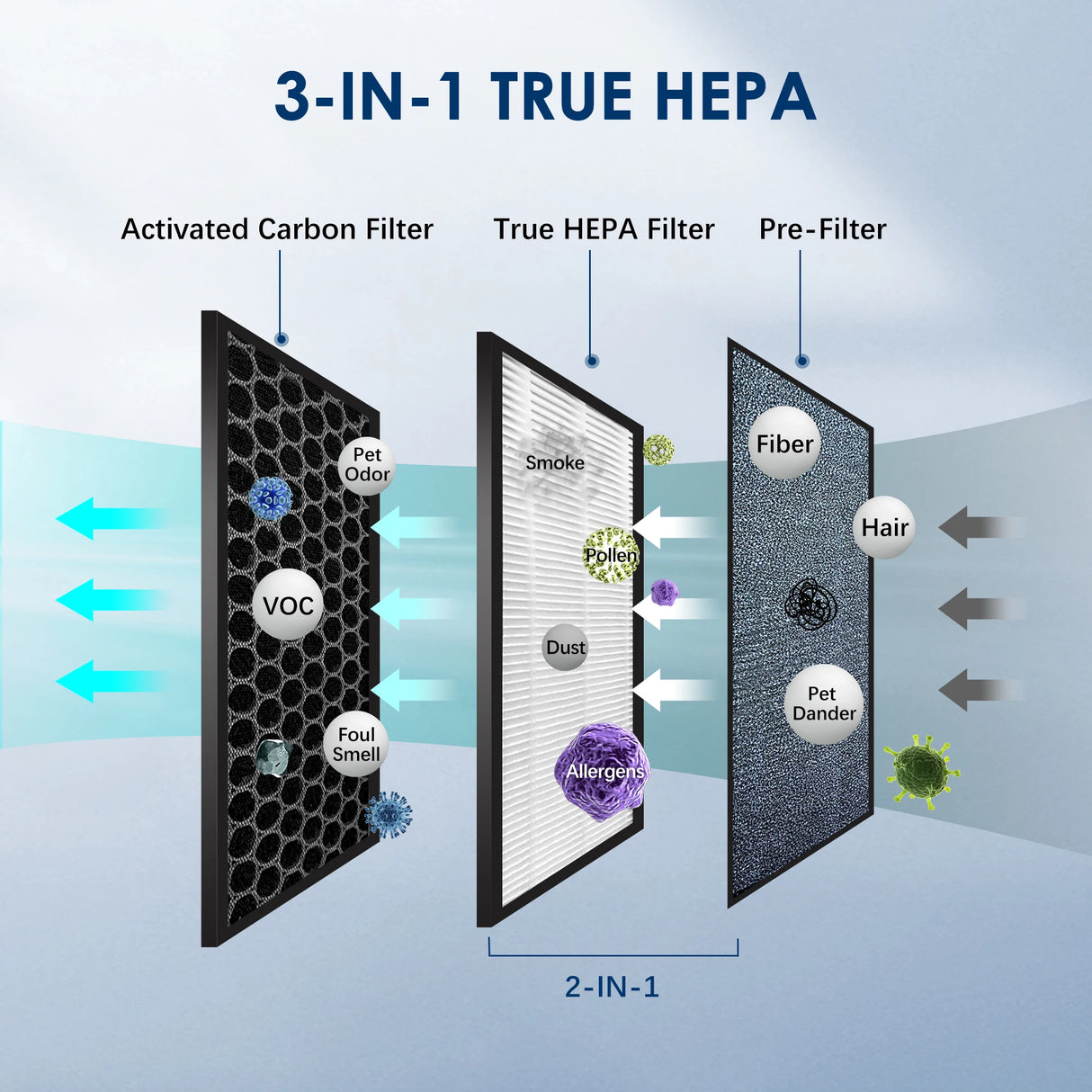 Sejoy HEPA Air Purifier with Ionizer, 200 Sq. Ft