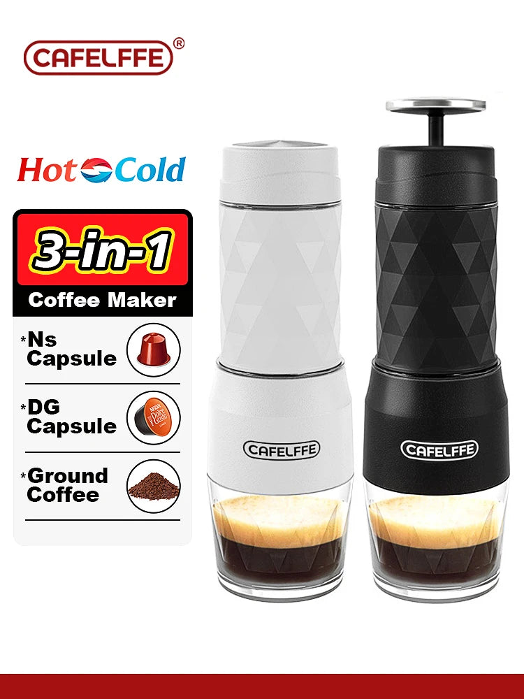 Cafelffe 3-in-1 Hand Press Portable Coffee Maker for Espresso & Travel