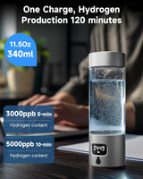 Portable Hydrogen Water Bottle 5000PPB Rechargeable 340ml