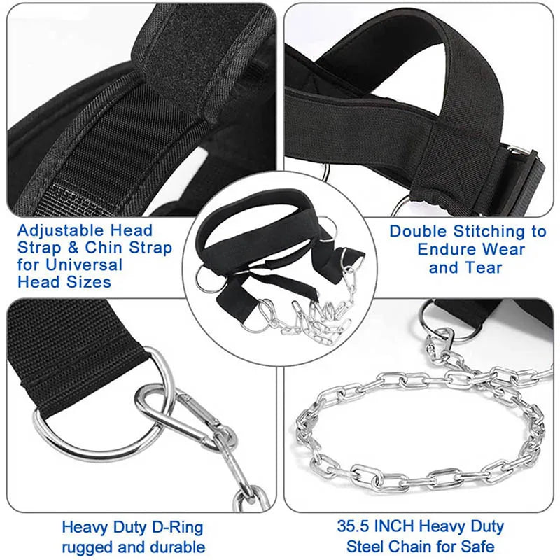 Adjustable Head Harness for Neck Strength Training and Gym Fitness