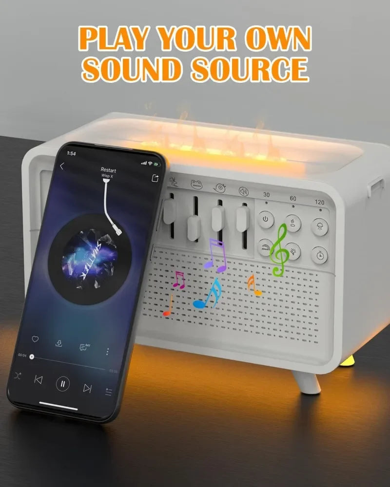 DreamGlow 3-in-1 – White Noise Machine, Bluetooth Speaker &amp; Night Light Humidifier