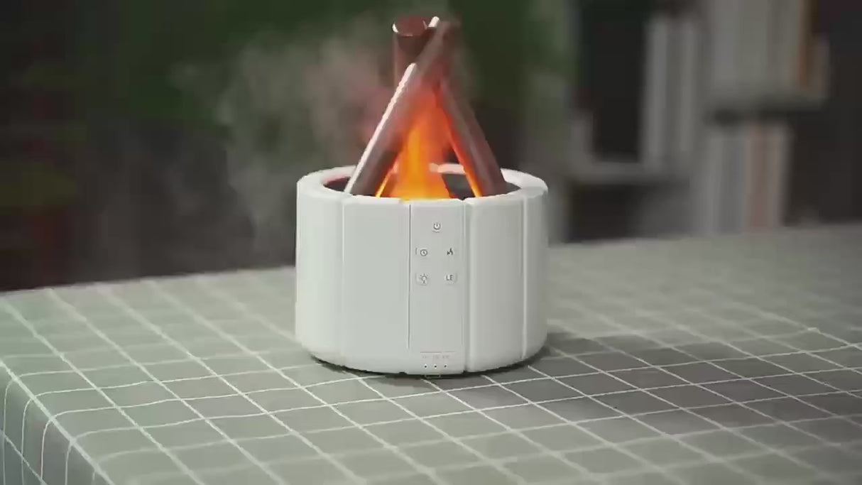 3D Flame Aroma Diffuser – Ultrasonic Cool Mist Humidifier & Essential Oil LED Lamp