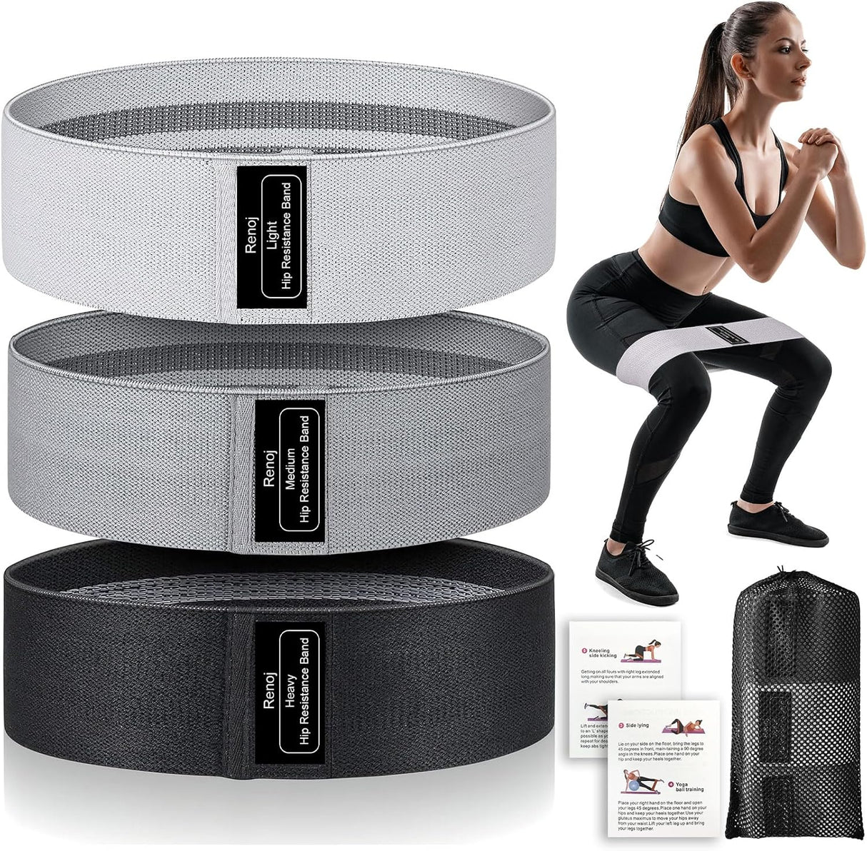Lift, Tone & Sculpt Glutes and Legs with Our 3-Level Resistance Band Set