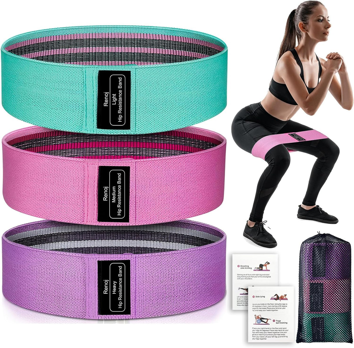 Lift, Tone & Sculpt Glutes and Legs with Our 3-Level Resistance Band Set