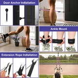 Portable Pilates Bar Kit with Resistance Bands for Men and Women - 3 Set Exercise Resistance Bands - Multifunctional Home Gym - Supports Full-Body Workouts